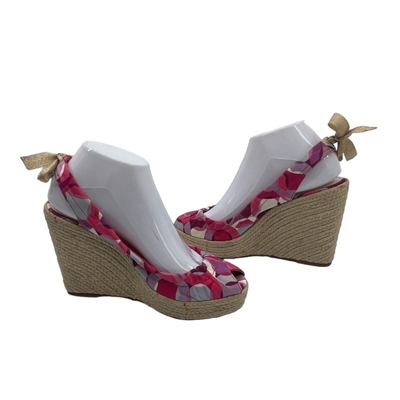 Coach Multi Color Maritza Espadrille Wedge Platform Sandals Size 8 Women’s - Picture 1 of 9